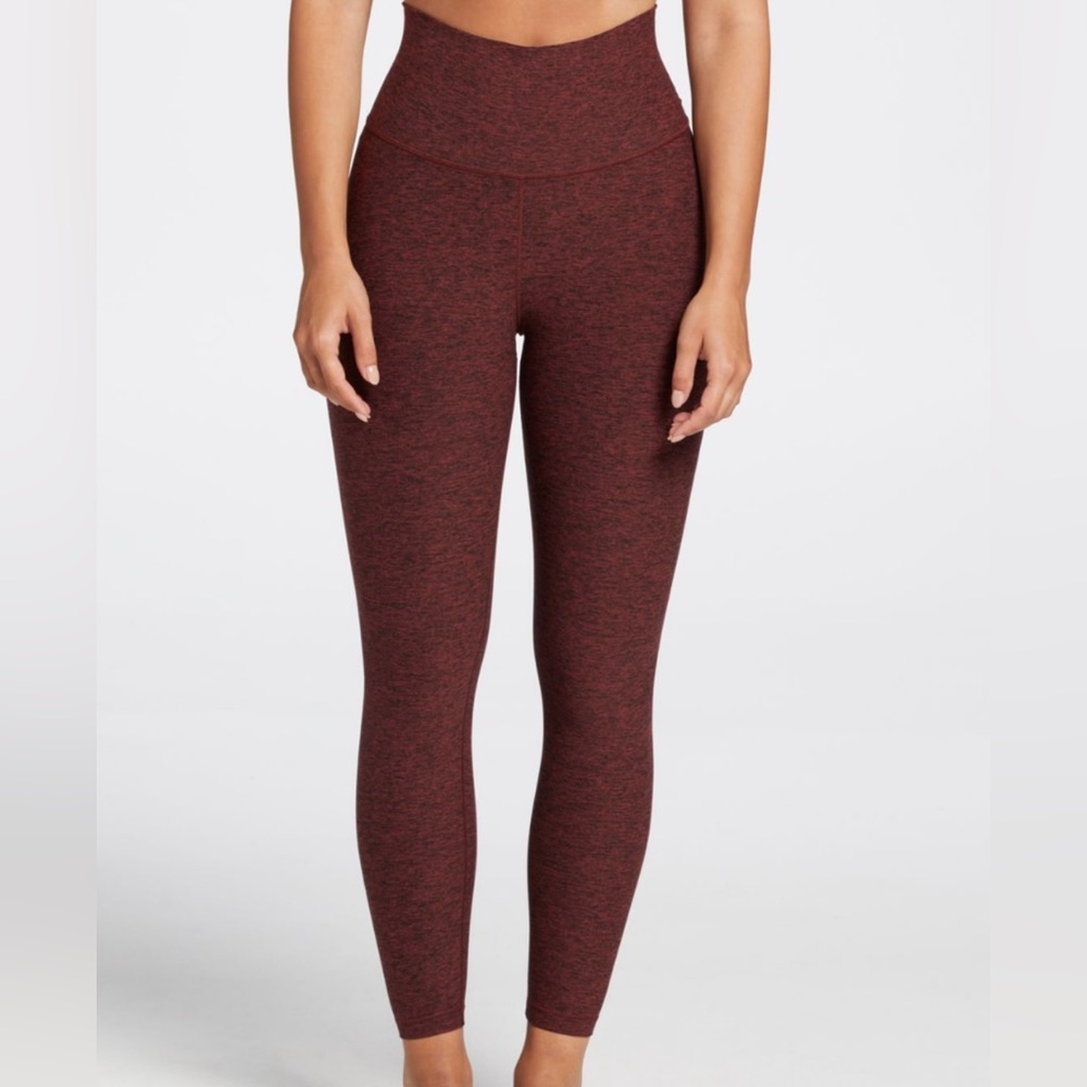 Calia Lustralux 7/8  Ankle Maroon Heathered High Rise Leggings Size Small